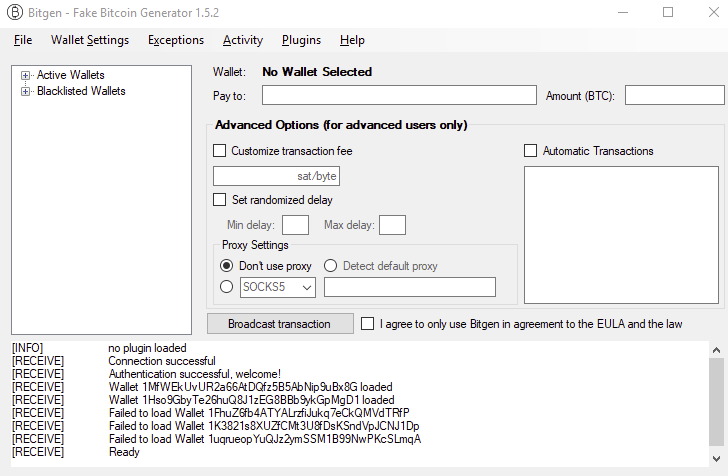 Fake Bitcoin Sender Software