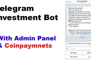 Telegram Investment Bot V2 With Admin Panel Coinpaymnets