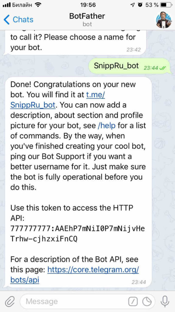 Telegram bot in PHP